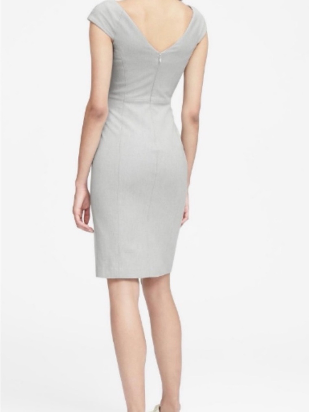 Banana Republic Stretch Twill Light Gray Sheath Dress - Women - Picture 4 of 9